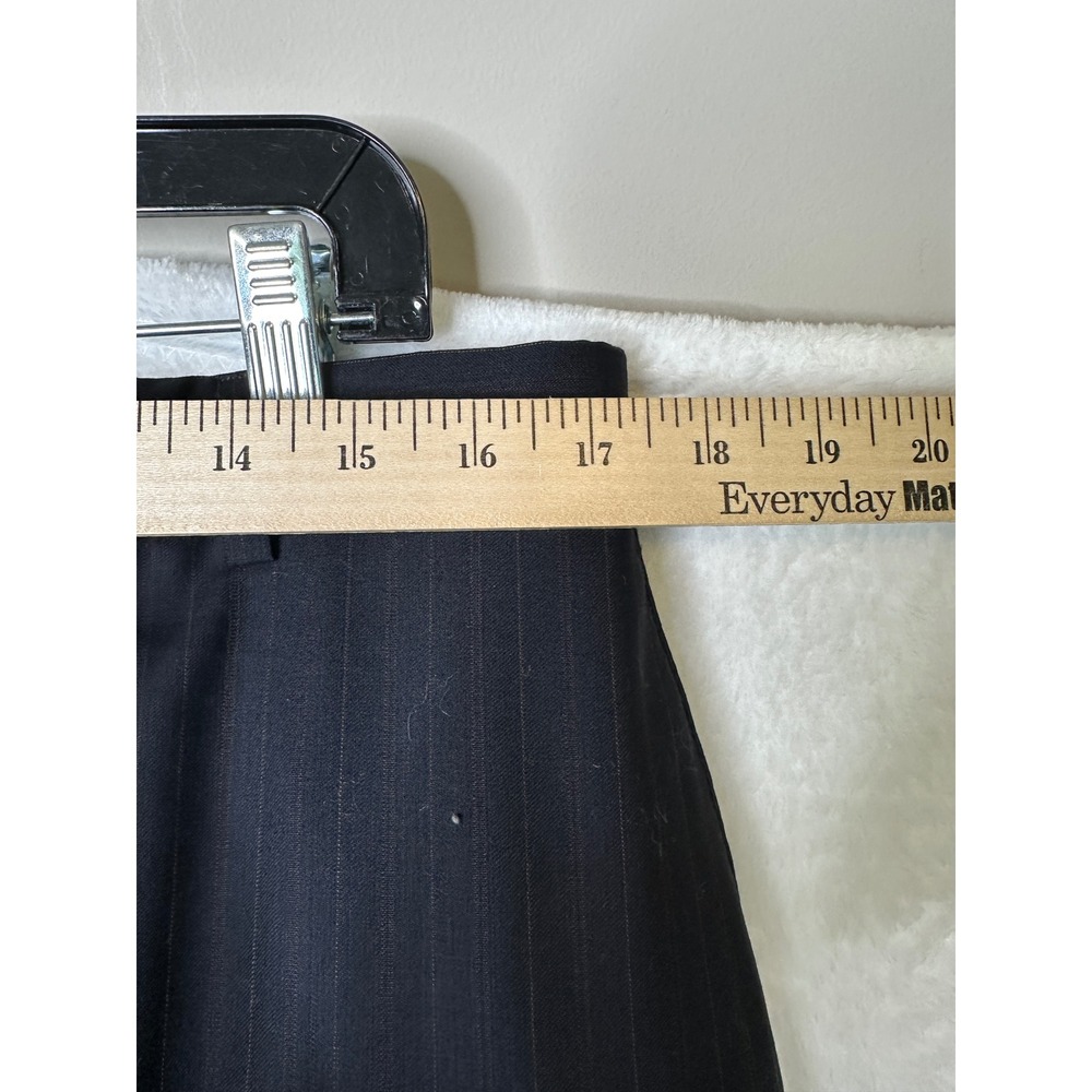 Pronto Uomo Mens Pinstripe Suit 44 Tall 39W Navy Blue Worsted Wool 2pc Canada - Picture 9 of 15
